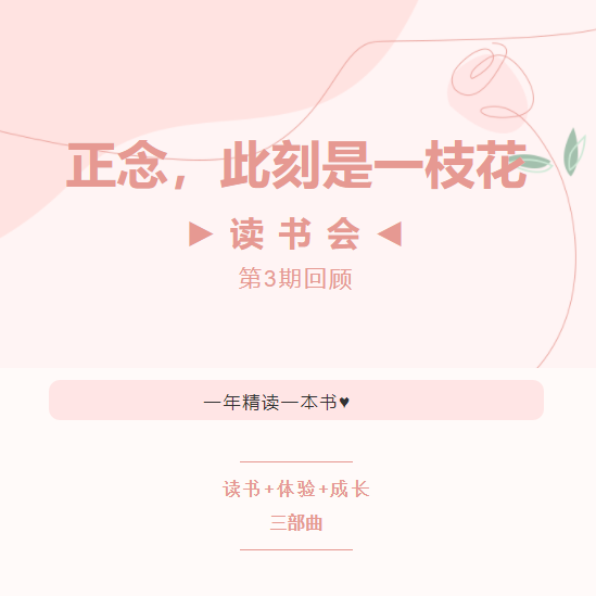 读书会第3期回顾丨正念，此刻是一枝花
